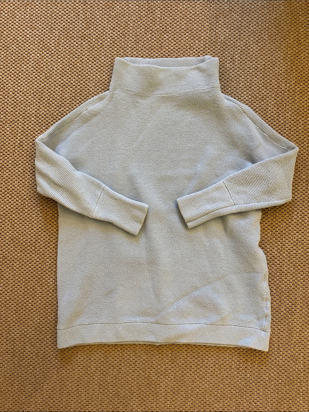 Free People Light Blue Funnel Neck Turtleneck Sweater